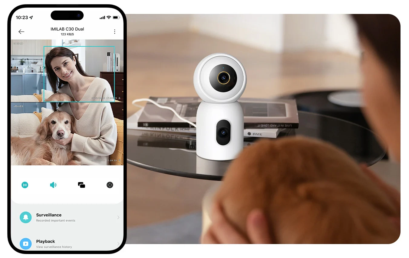 Imilab C30 Dual 3K+3K okos WiFi biztonsági kamera