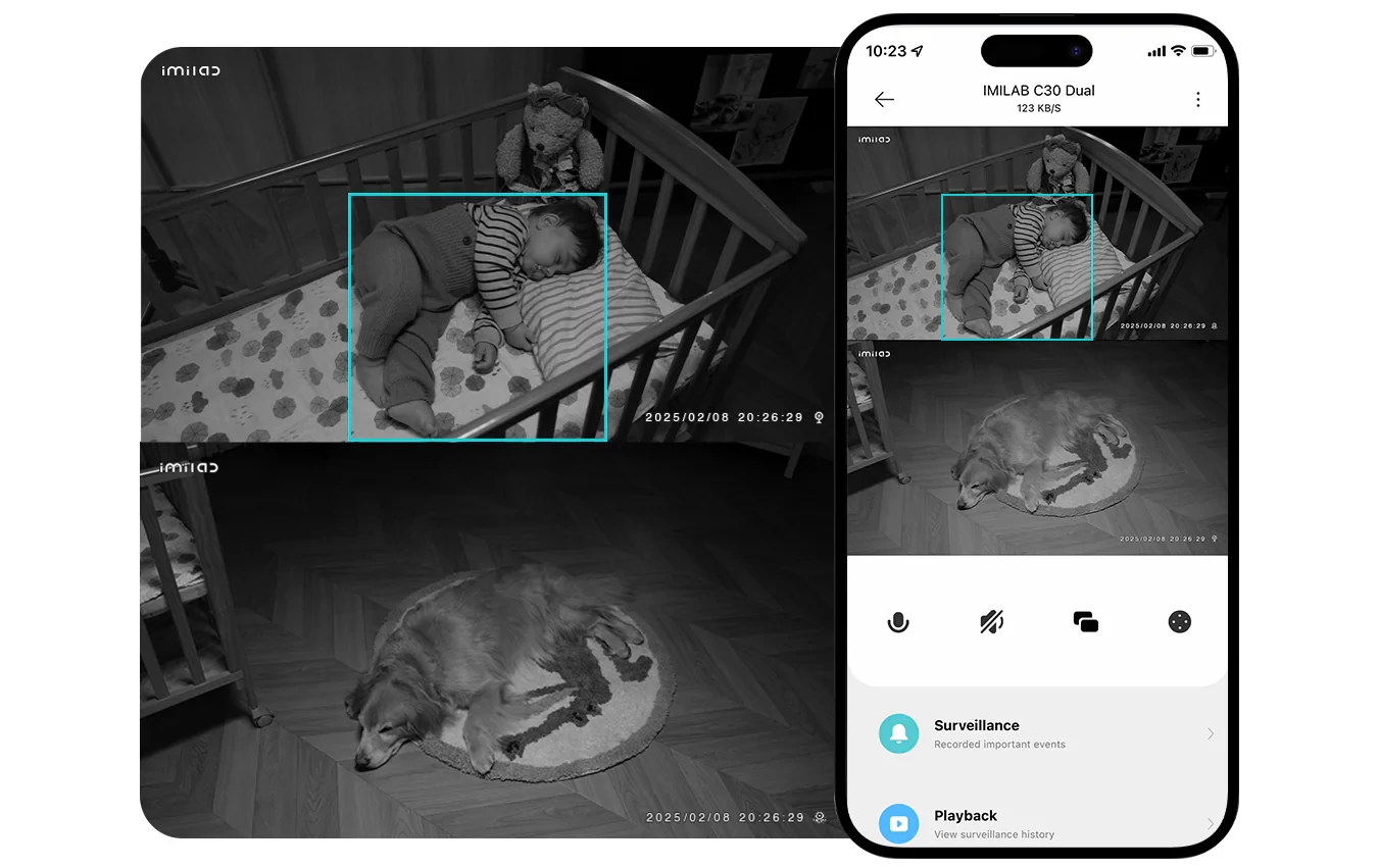 Imilab C30 Dual 3K+3K okos WiFi biztonsági kamera
